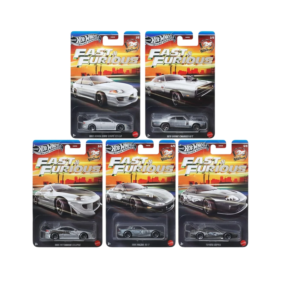 Hot Wheels Silver Series - 25 Years of Fast & Furious (Set of 5)